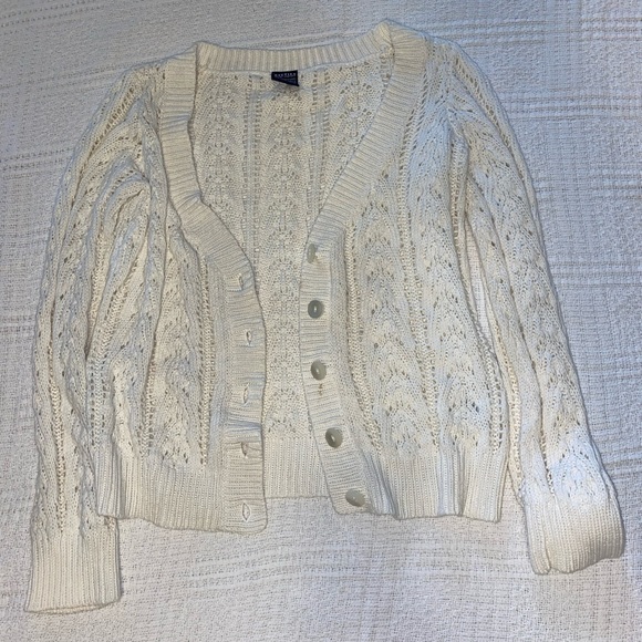 Nautica White Knit Button-Up Cardigan Sweater - Picture 4 of 4